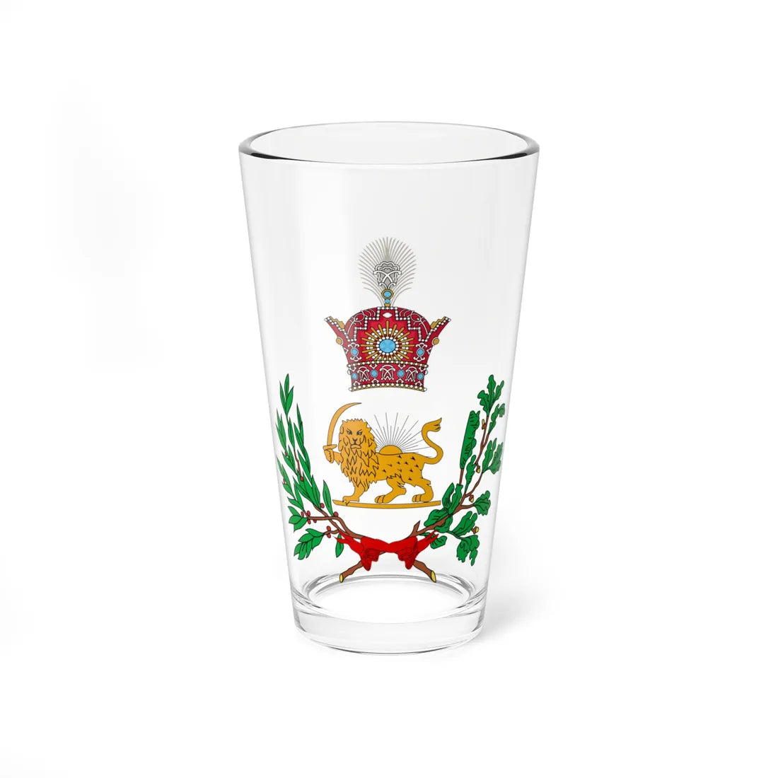 Coat of Arms of Iran 1907-1925 Qajar Dynasty (Iran) (Coat of Arms) Pint Glass 16oz 16oz - Go Mug Yourself