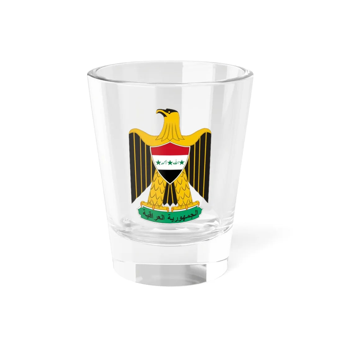 Coat of arms of Iraq 1991-2004 (Iraq) (Coat of Arms) Shot Glass 1.5oz 1.5oz - Go Mug Yourself