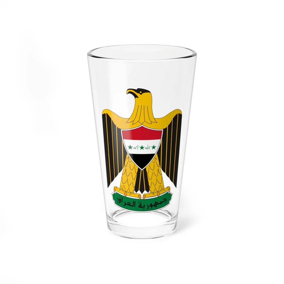 Coat of arms of Iraq 1992 (Iraq) (Coat of Arms) Pint Glass 16oz 16oz - Go Mug Yourself