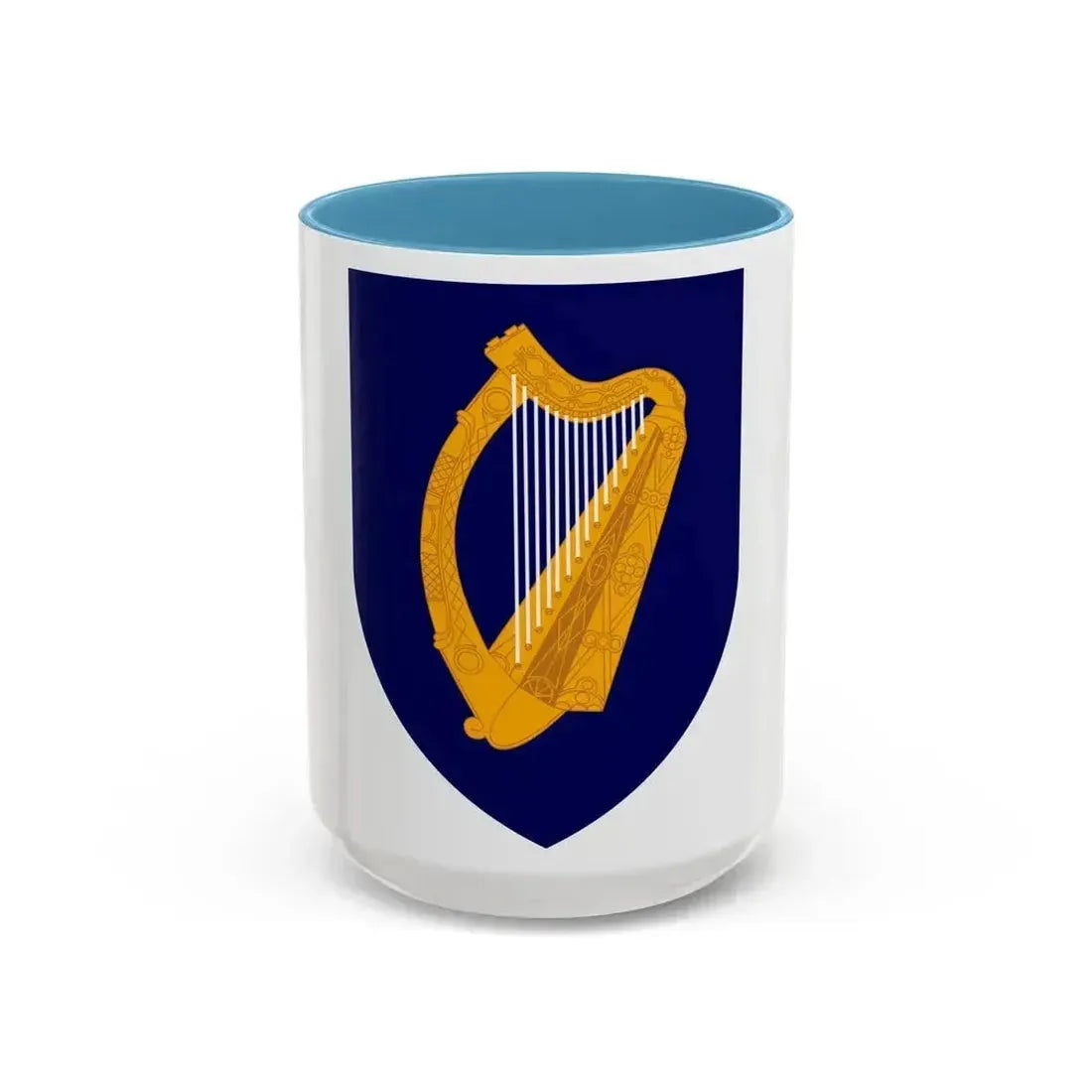 Coat of arms of Ireland - Accent Coffee Mug 15oz Light Blue - Go Mug Yourself
