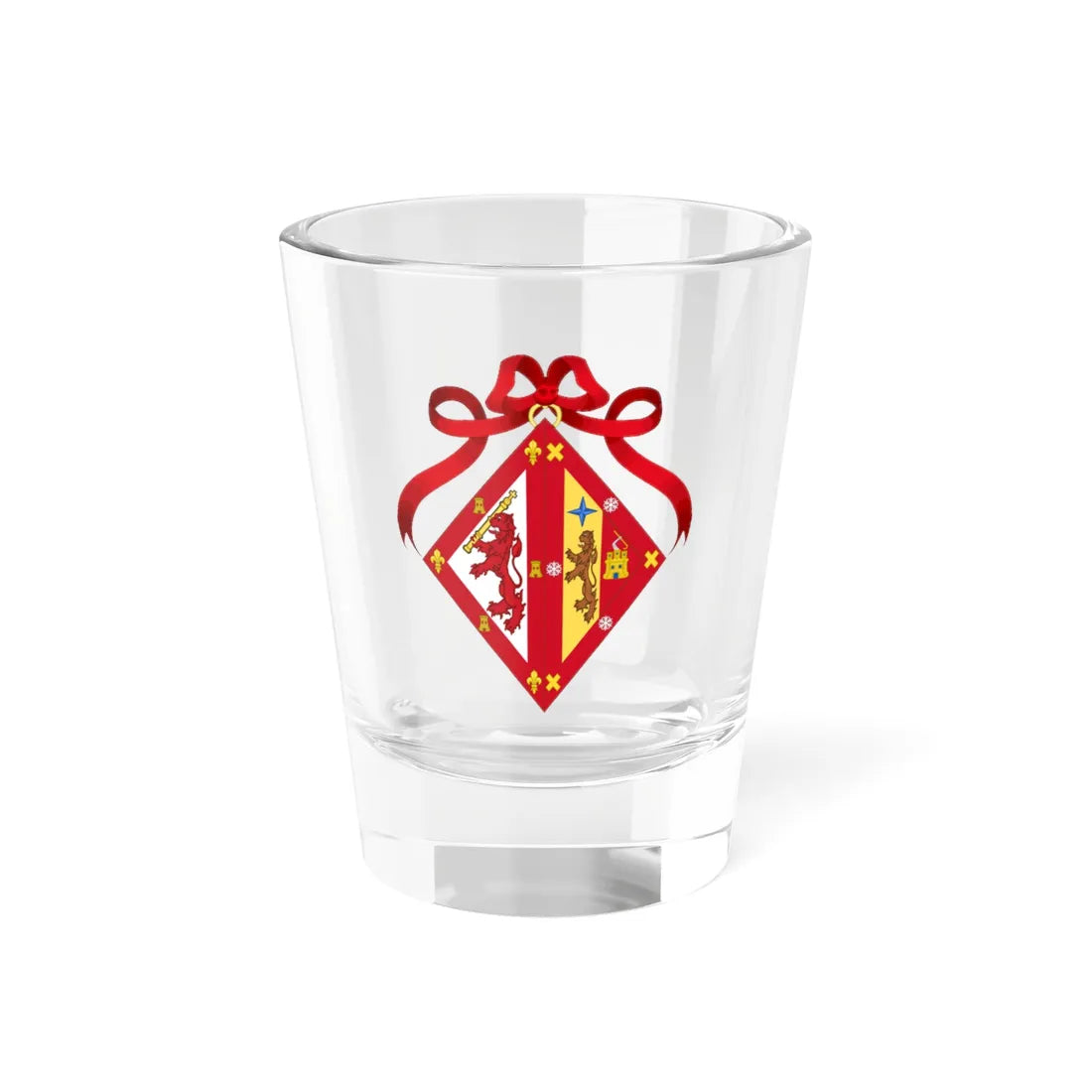 Coat of Arms of Isabel Díaz Ayuso (Spain) (Coat of Arms) Shot Glass 1.5oz 1.5oz - Go Mug Yourself