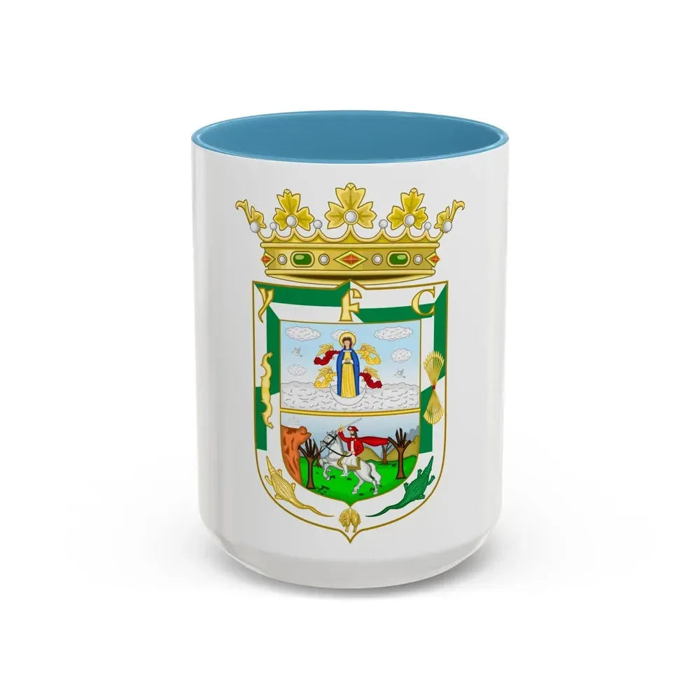 Coat of Arms of Isla Fernandina (Cuba) - Accent Coffee Mug 15oz Light Blue - Go Mug Yourself