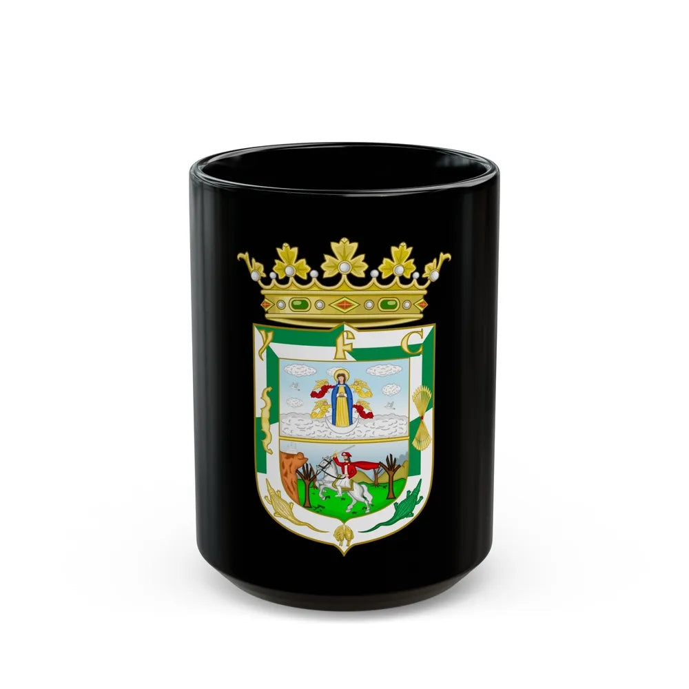 Coat of Arms of Isla Fernandina (Cuba) - Black Coffee Mug-15oz-Go Mug Yourself