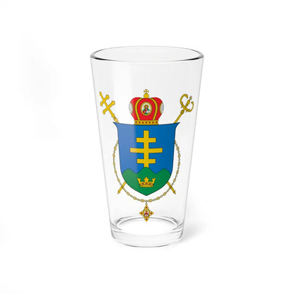 Coat of arms of Ivano-Frankivsk UGCC (Ukraine) (Coat of Arms) Pint Glass 16oz 16oz - Go Mug Yourself