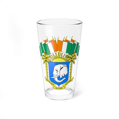 Coat of arms of Ivory Coast 1960-1964 (Coat of Arms) Pint Glass 16oz 16oz - Go Mug Yourself