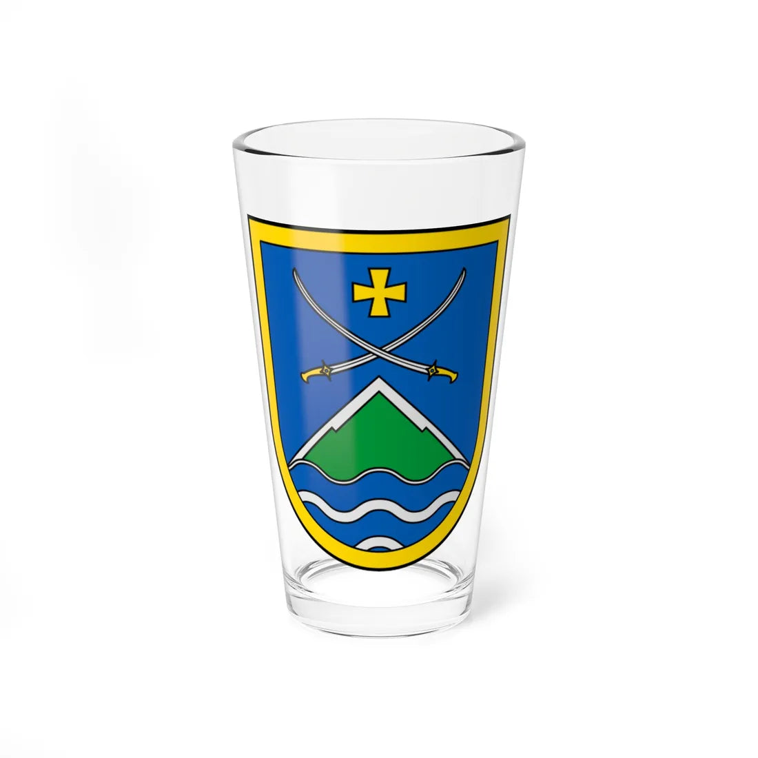 Coat of Arms of Izium 2024 (Ukraine) (Coat of Arms) Pint Glass 16oz 16oz - Go Mug Yourself