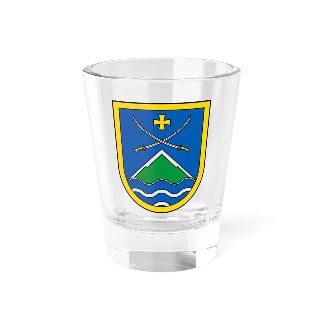 Coat of Arms of Izium 2024 (Ukraine) (Coat of Arms) Shot Glass 1.5oz 1.5oz - Go Mug Yourself
