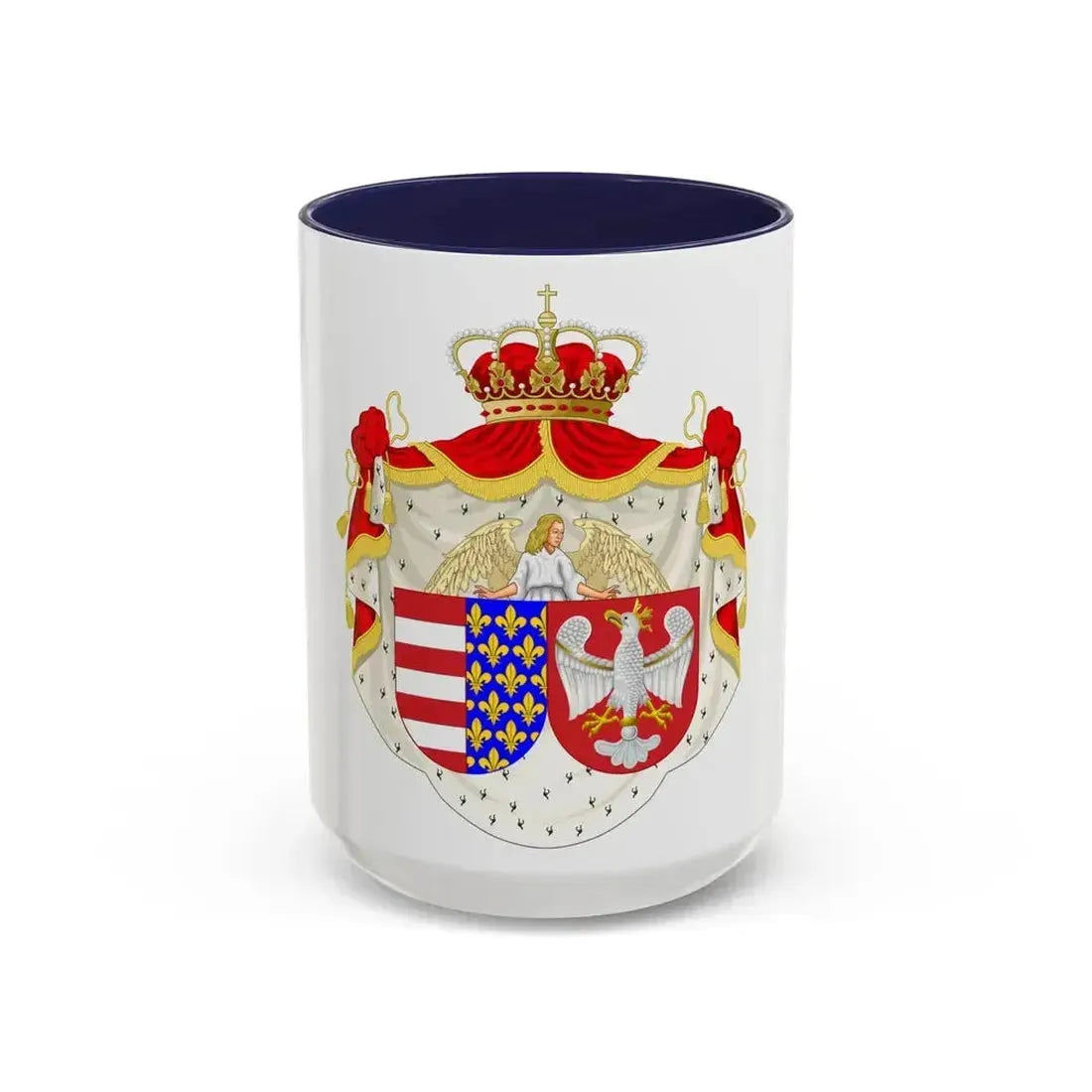 Coat of arms of Jadwiga of Poland - Accent Coffee Mug 15oz Navy - Go Mug Yourself