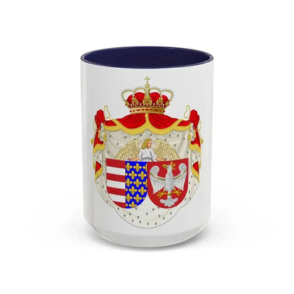 Coat of arms of Jadwiga of Poland - Accent Coffee Mug 15oz Navy - Go Mug Yourself