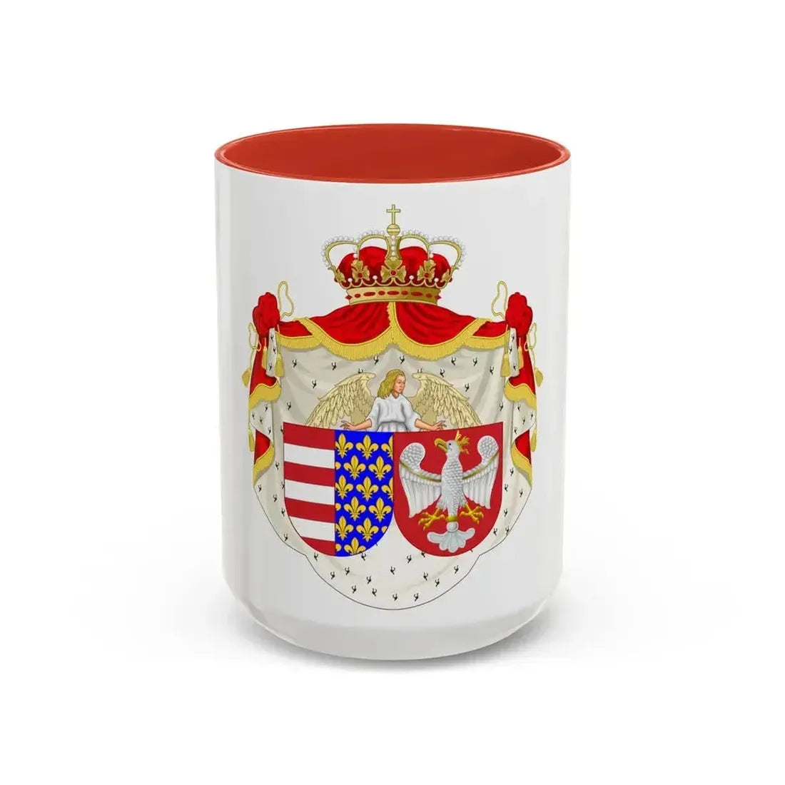 Coat of arms of Jadwiga of Poland - Accent Coffee Mug 15oz Red - Go Mug Yourself