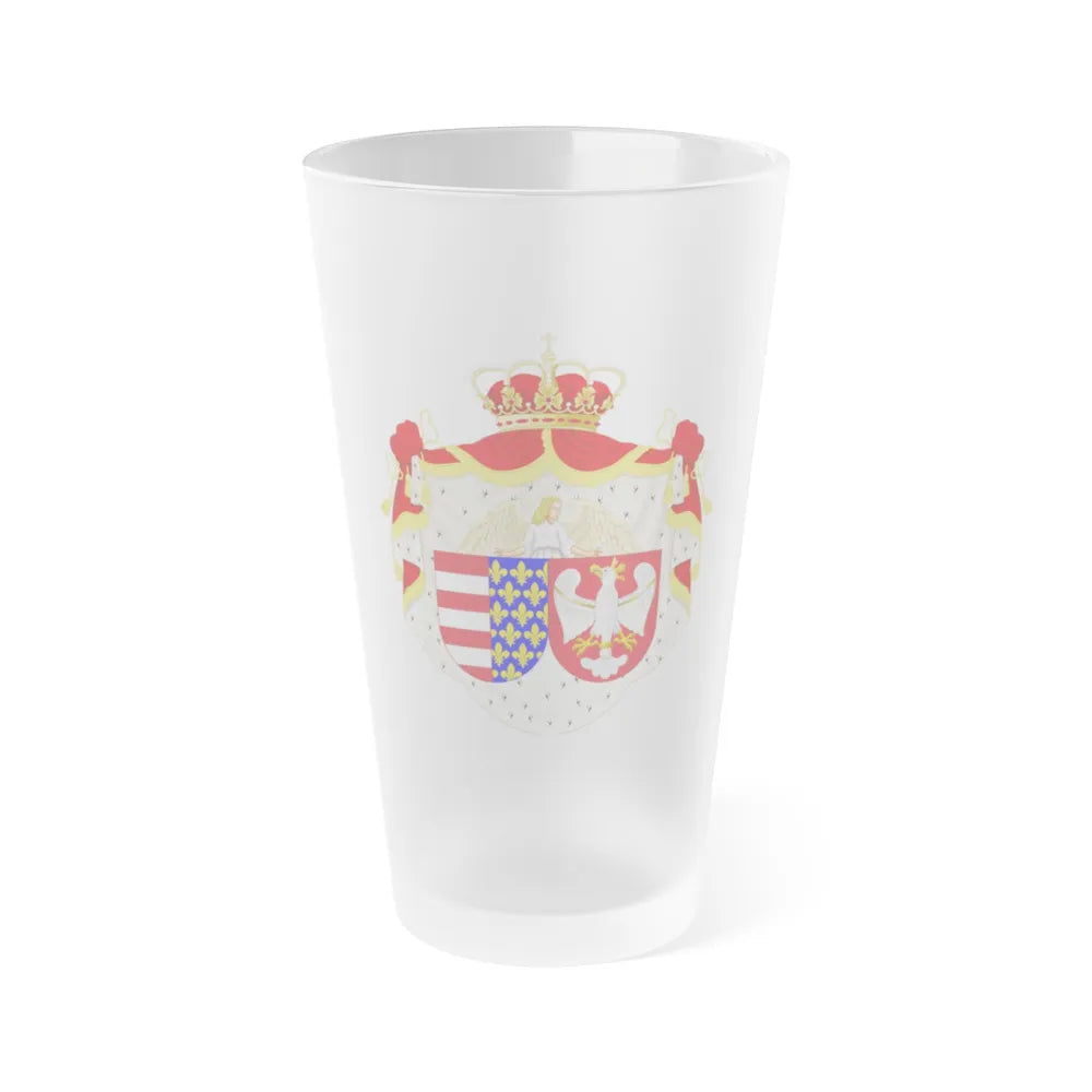 Coat of arms of Jadwiga of Poland - Frosted Pint Glass 16oz-16oz-Frosted-Go Mug Yourself