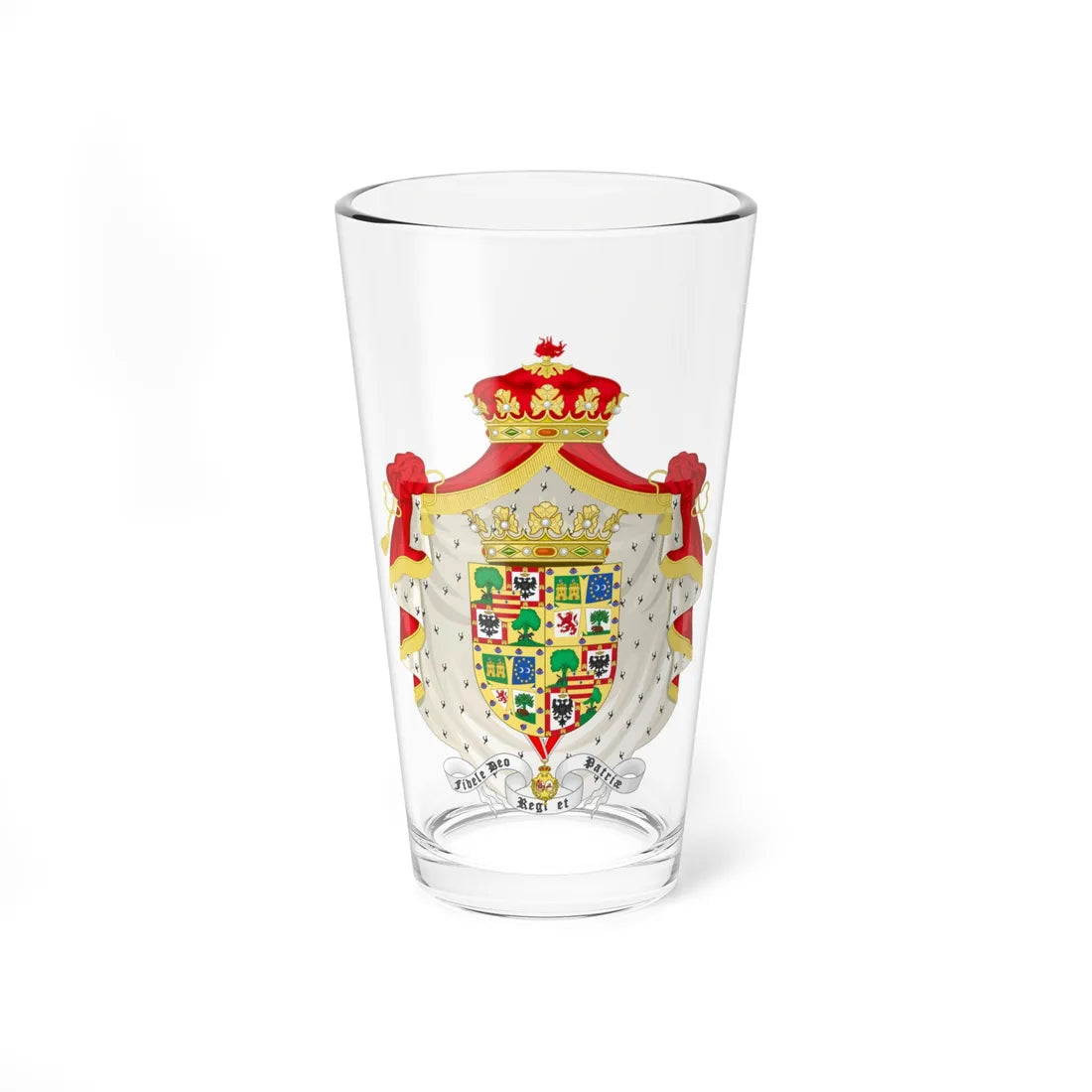 Coat of Arms of Jaime de Marichalar as Duke of Lugo 1995-2010 (Spain) (Coat of Arms) Pint Glass 16oz 16oz - Go Mug Yourself