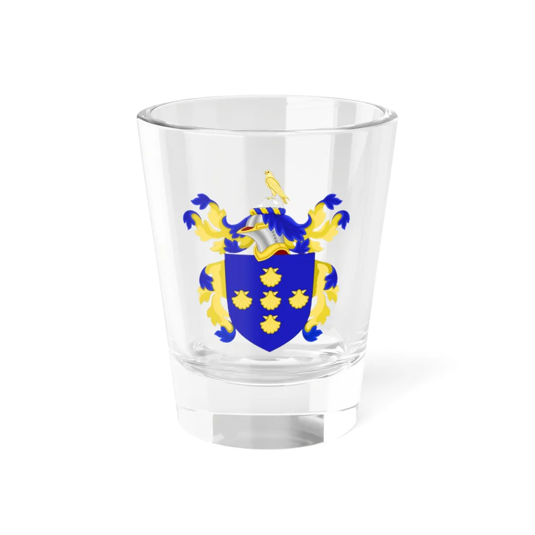 Coat of Arms of James Barker (United States) (Coat of Arms) Shot Glass 1.5oz 1.5oz - Go Mug Yourself