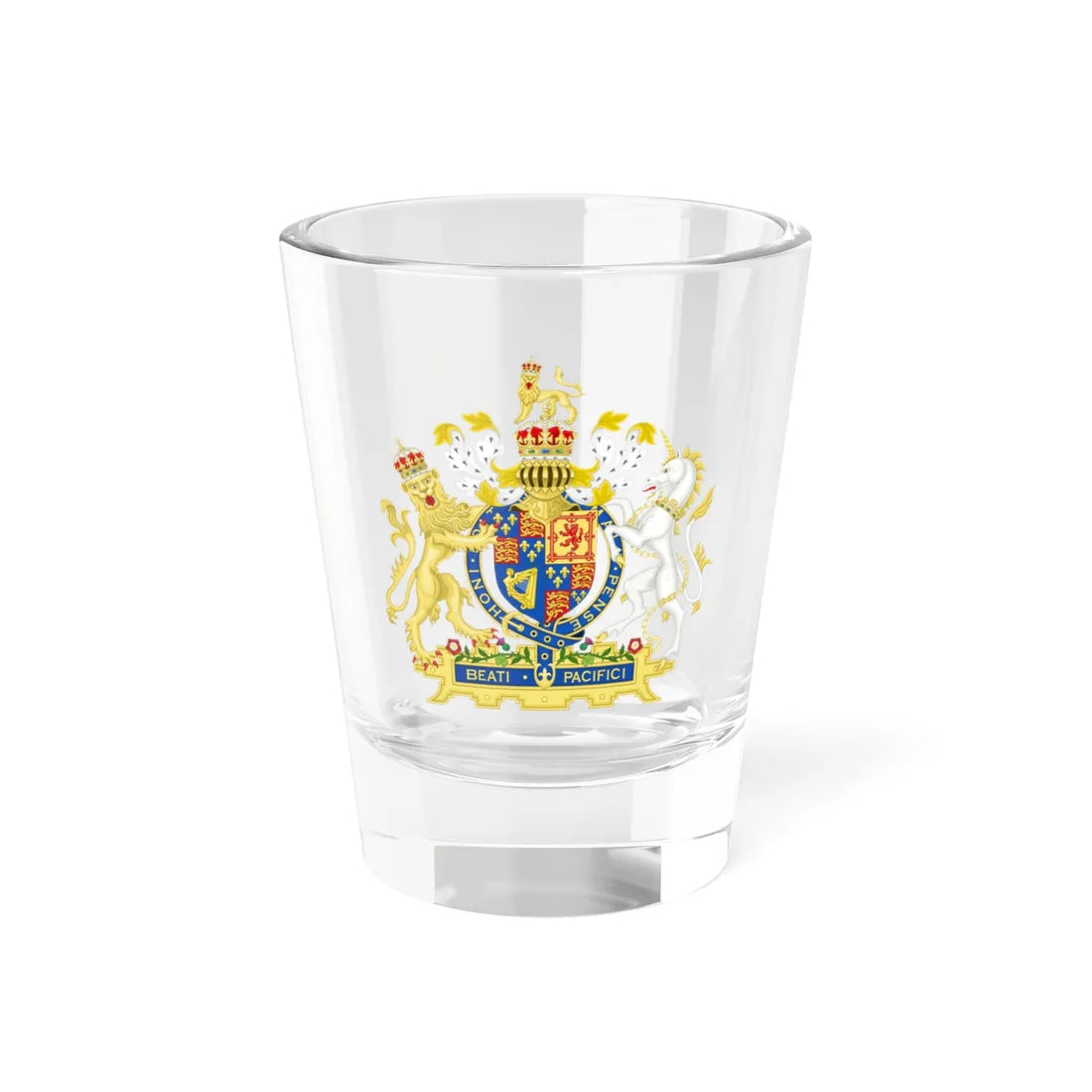 Coat of arms of James I of England 1603-1625 variant motto 1 (England) (Coat of Arms) Shot Glass 1.5oz 1.5oz - Go Mug Yourself