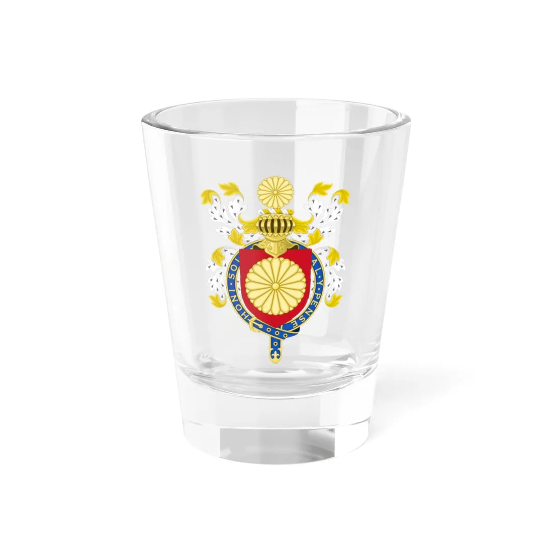 Coat of Arms of Japanese Emperor Knight of the Garter Variant (United Kingdom) (Coat of Arms) Shot Glass 1.5oz 1.5oz - Go Mug Yourself