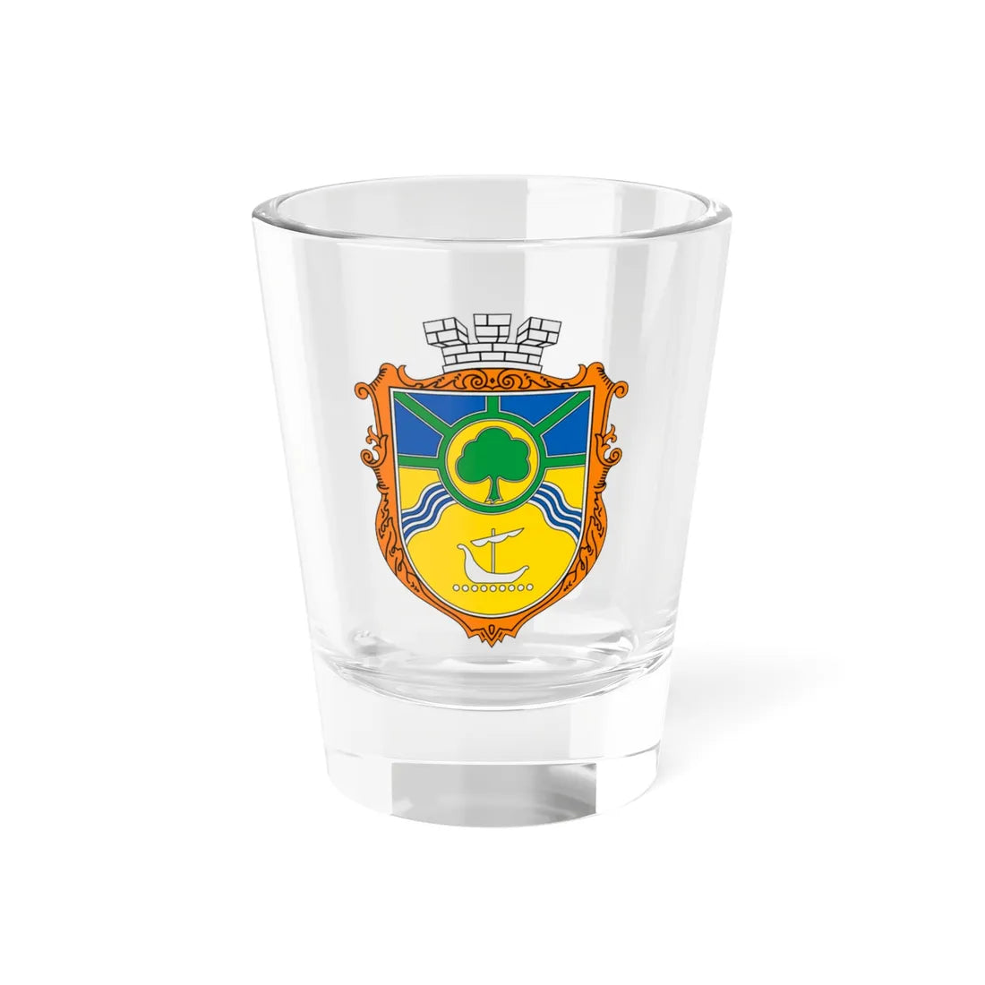 Coat of Arms of Jasynuvata (Ukraine) (Coat of Arms) Shot Glass 1.5oz 1.5oz - Go Mug Yourself