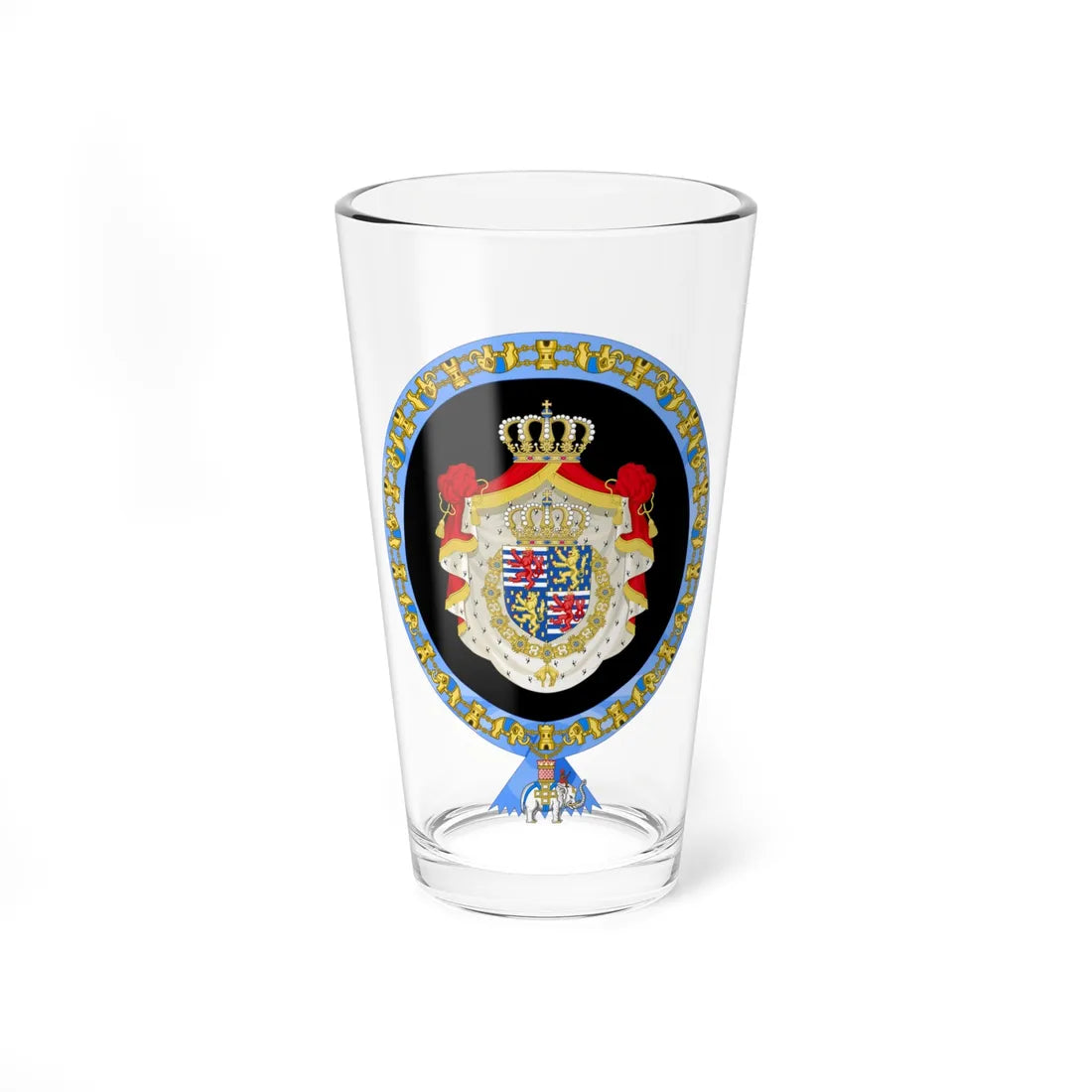Coat of Arms of Jean of Luxembourg Order of the Elephant (Luxembourg) (Coat of Arms) Pint Glass 16oz 16oz - Go Mug Yourself
