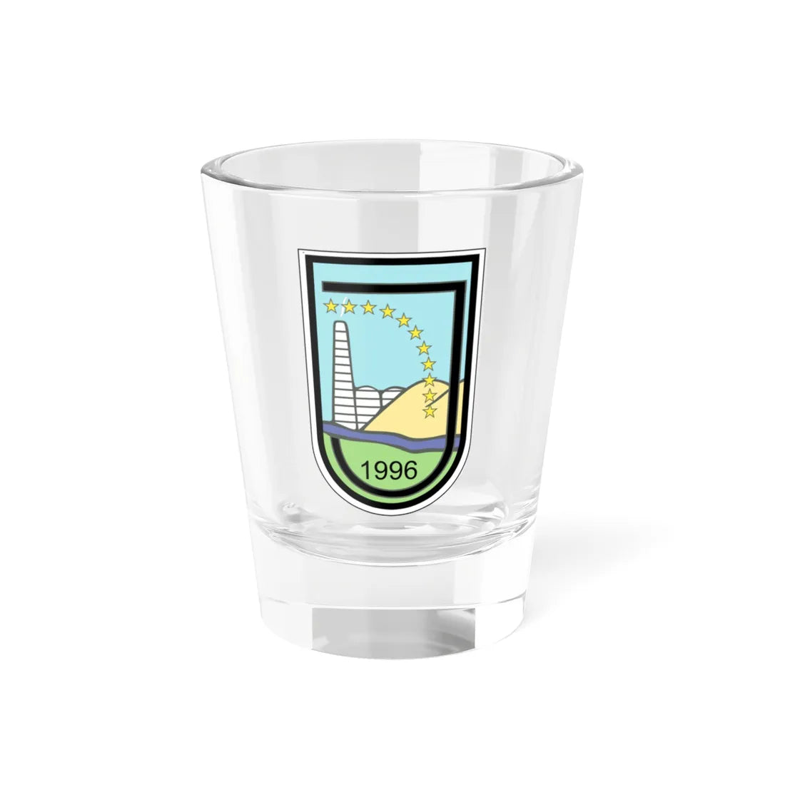 Coat of arms of Jegunovce Municipality (North Macedonia) (Coat of Arms) Shot Glass 1.5oz 1.5oz - Go Mug Yourself