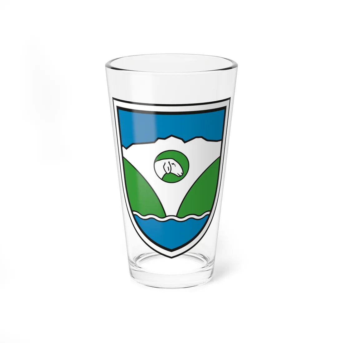 Coat of arms of Jezersko (Slovenia) (Coat of Arms) Pint Glass 16oz 16oz - Go Mug Yourself