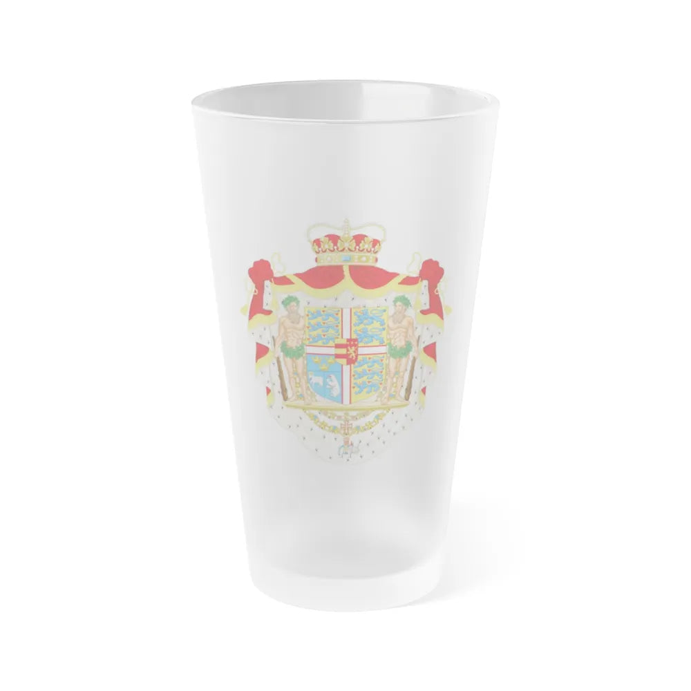 Coat of arms of Joachim, Prince of Denmark - Frosted Pint Glass 16oz-16oz-Frosted-Go Mug Yourself