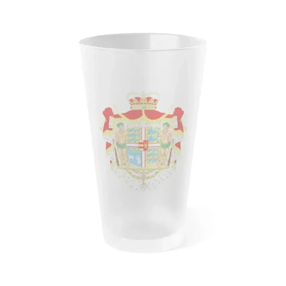 Coat of arms of Joachim, Prince of Denmark - Frosted Pint Glass 16oz 16oz Frosted - Go Mug Yourself
