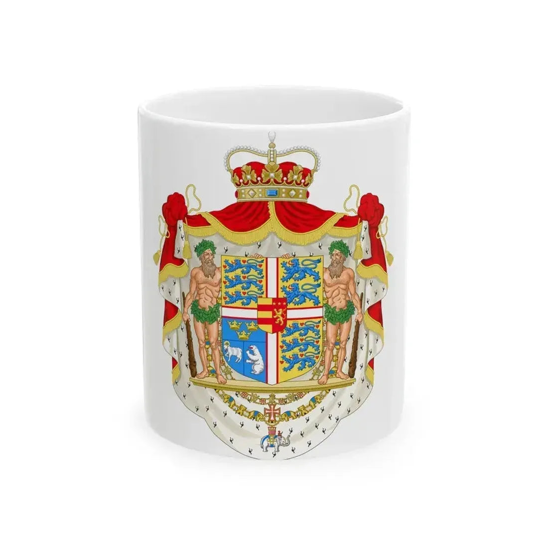Coat of arms of Joachim, Prince of Denmark - White Coffee Mug 11oz - Go Mug Yourself
