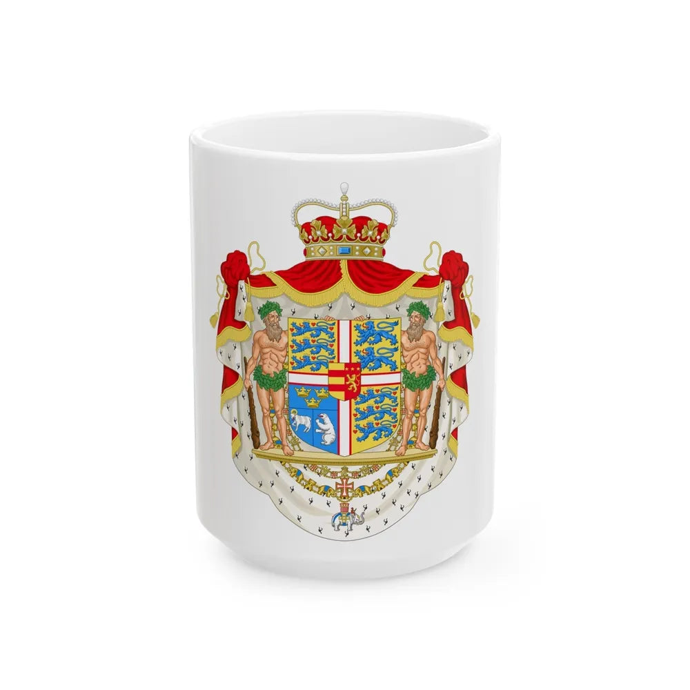 Coat of arms of Joachim, Prince of Denmark - White Coffee Mug-15oz-Go Mug Yourself