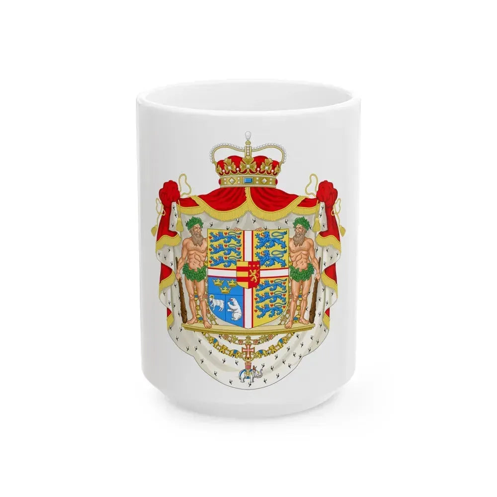 Coat of arms of Joachim, Prince of Denmark - White Coffee Mug 15oz - Go Mug Yourself