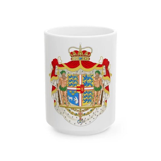 Coat of arms of Joachim, Prince of Denmark - White Coffee Mug-15oz-Go Mug Yourself