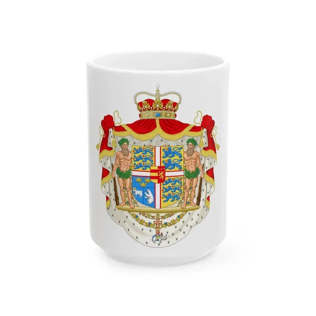 Coat of arms of Joachim, Prince of Denmark - White Coffee Mug 15oz - Go Mug Yourself