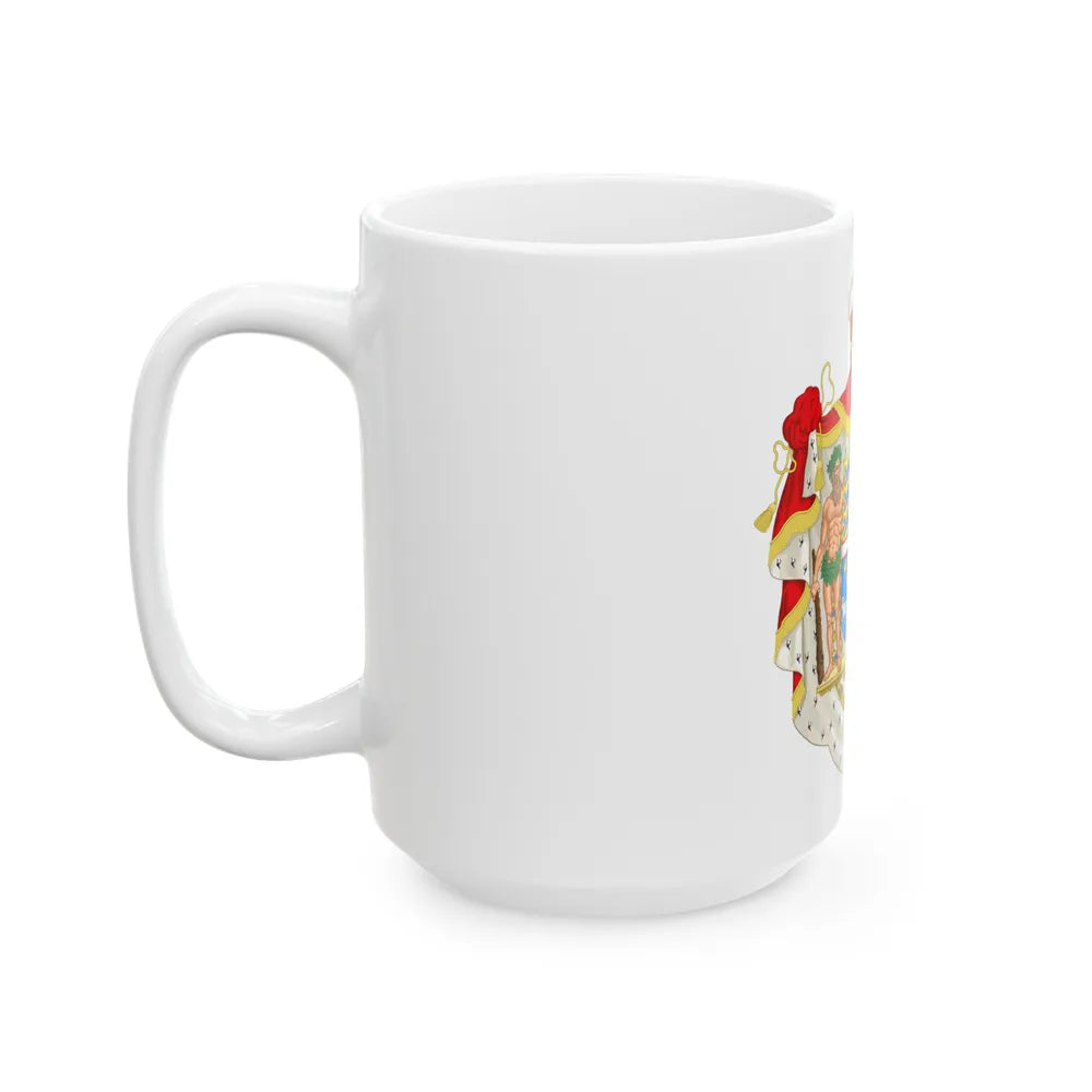 Coat of arms of Joachim, Prince of Denmark - White Coffee Mug-Go Mug Yourself