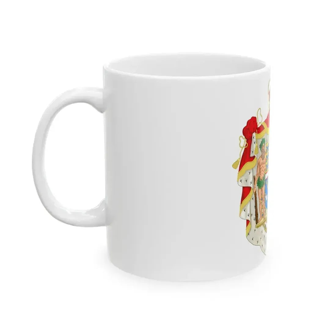 Coat of arms of Joachim, Prince of Denmark - White Coffee Mug - Go Mug Yourself