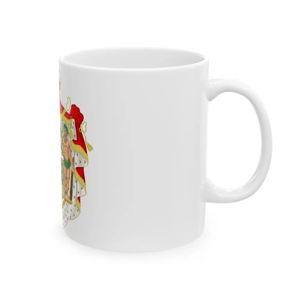 Coat of arms of Joachim, Prince of Denmark - White Coffee Mug-Go Mug Yourself