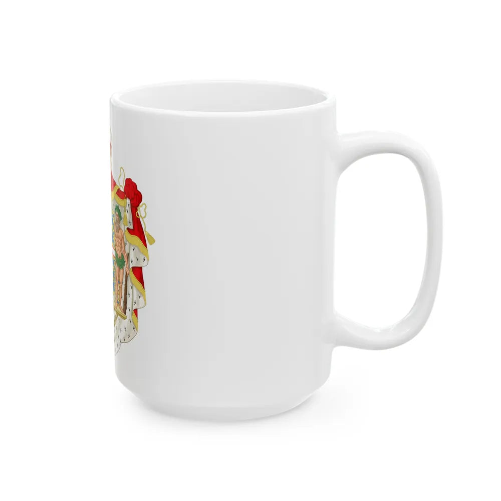 Coat of arms of Joachim, Prince of Denmark - White Coffee Mug-Go Mug Yourself