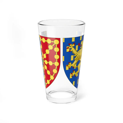 Coat of Arms of Joan II and Blanche of Burgundy as Queens Consort of Navarre (Spain) (Coat of Arms) Pint Glass 16oz 16oz - Go Mug Yourself