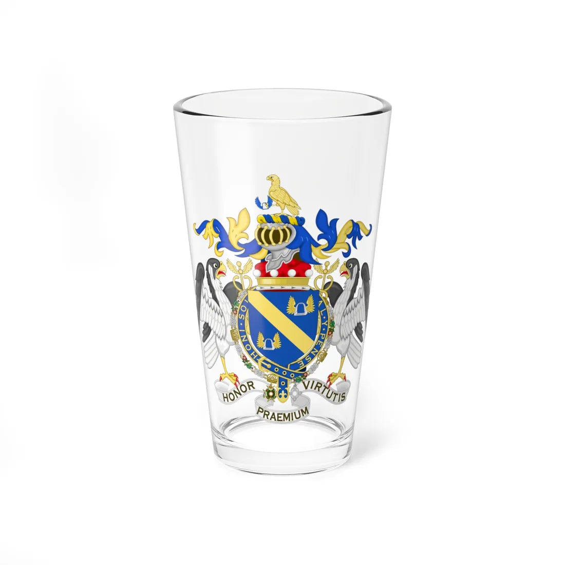 Coat of Arms of Jock Baron Stirrup (Spain) (Coat of Arms) Pint Glass 16oz 16oz - Go Mug Yourself