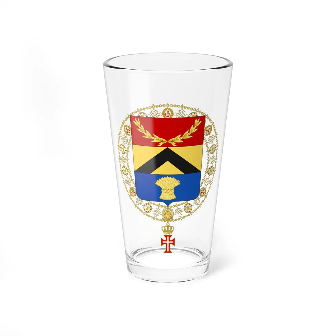 Coat of Arms of Johann Franz Anton von Olry Supreme Order of Christ (Germany) (Coat of Arms) Pint Glass 16oz 16oz - Go Mug Yourself