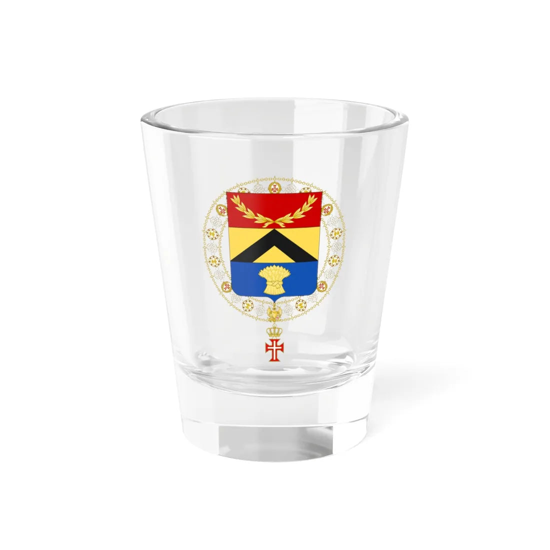 Coat of Arms of Johann Franz Anton von Olry Supreme Order of Christ (Germany) (Coat of Arms) Shot Glass 1.5oz 1.5oz - Go Mug Yourself