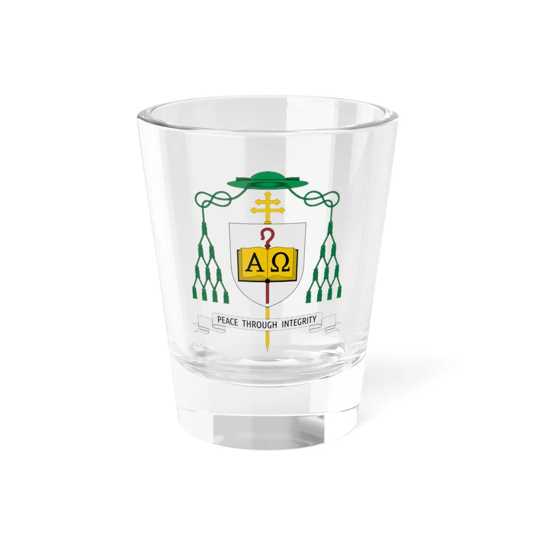 Coat of arms of John Atcherley Dew archbishop (New Zealand) (Coat of Arms) Shot Glass 1.5oz 1.5oz - Go Mug Yourself