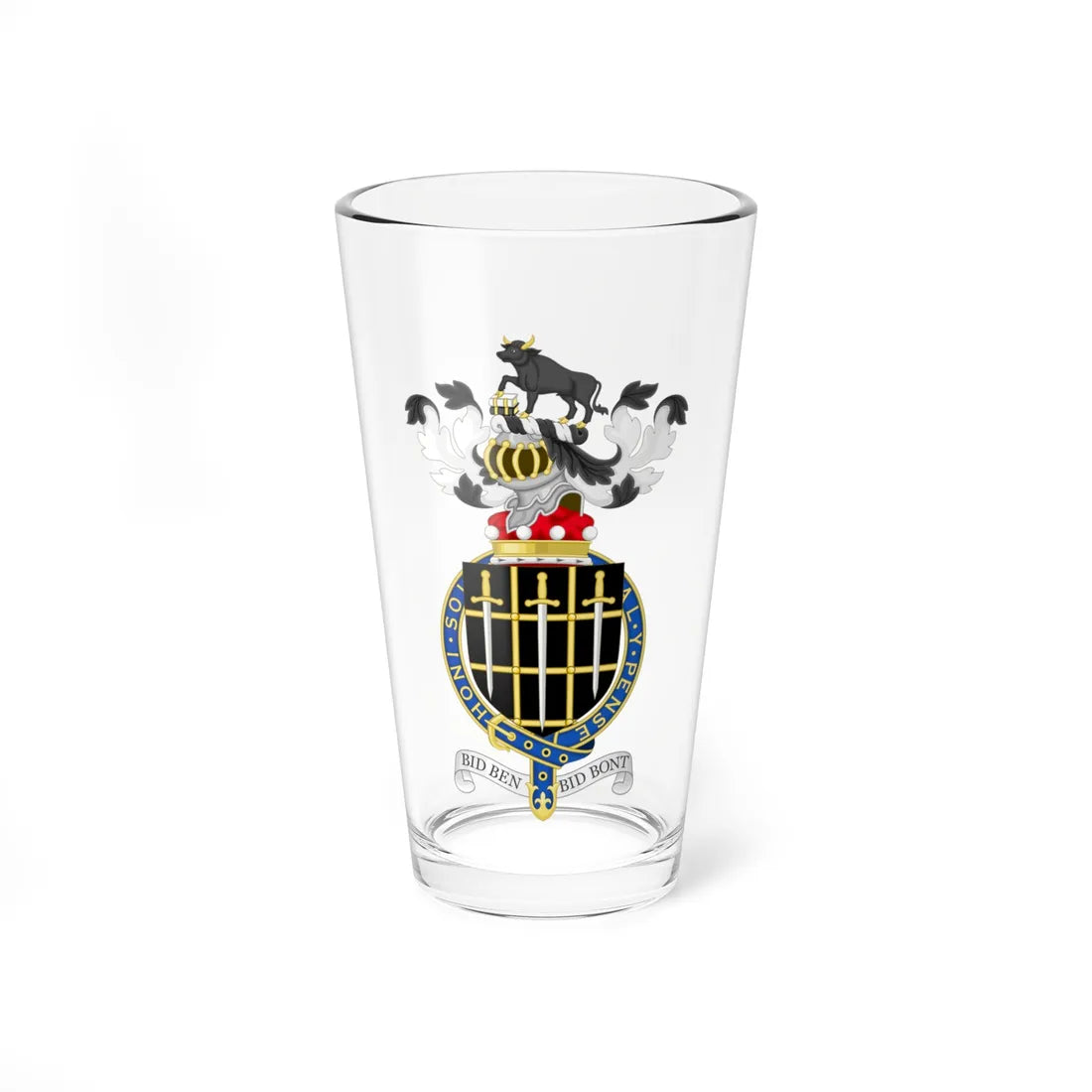Coat of Arms of John Baron Morris of Aberavon (Spain) (Coat of Arms) Pint Glass 16oz 16oz - Go Mug Yourself