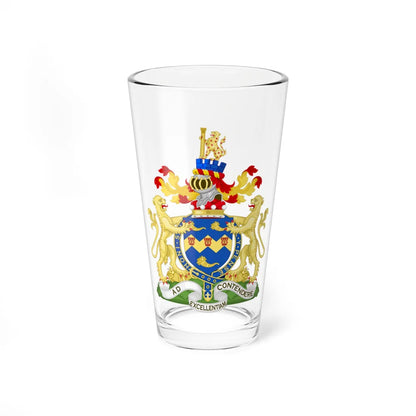 Coat of Arms of John Baron Sainsbury of Preston Candover (United Kingdom) (Coat of Arms) Pint Glass 16oz 16oz - Go Mug Yourself