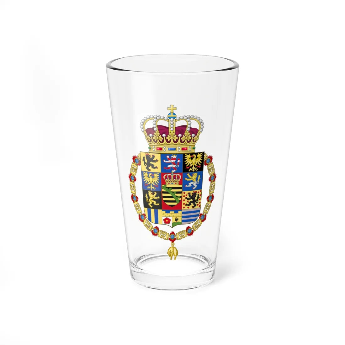 Coat of Arms of John King of Saxony Order of the Golden Fleece (Germany) (Coat of Arms) Pint Glass 16oz 16oz - Go Mug Yourself
