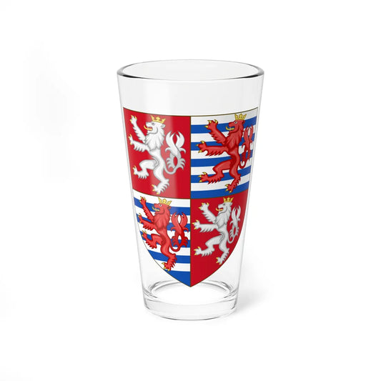 Coat of Arms of John of Bohemia the Blind as King of Bohemia and Count of Luxembourg (Luxembourg) (Coat of Arms) Pint Glass 16oz 16oz - Go Mug Yourself
