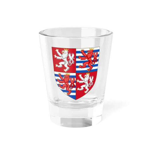 Coat of Arms of John of Bohemia the Blind as King of Bohemia and Count of Luxembourg (Luxembourg) (Coat of Arms) Shot Glass 1.5oz 1.5oz - Go Mug Yourself