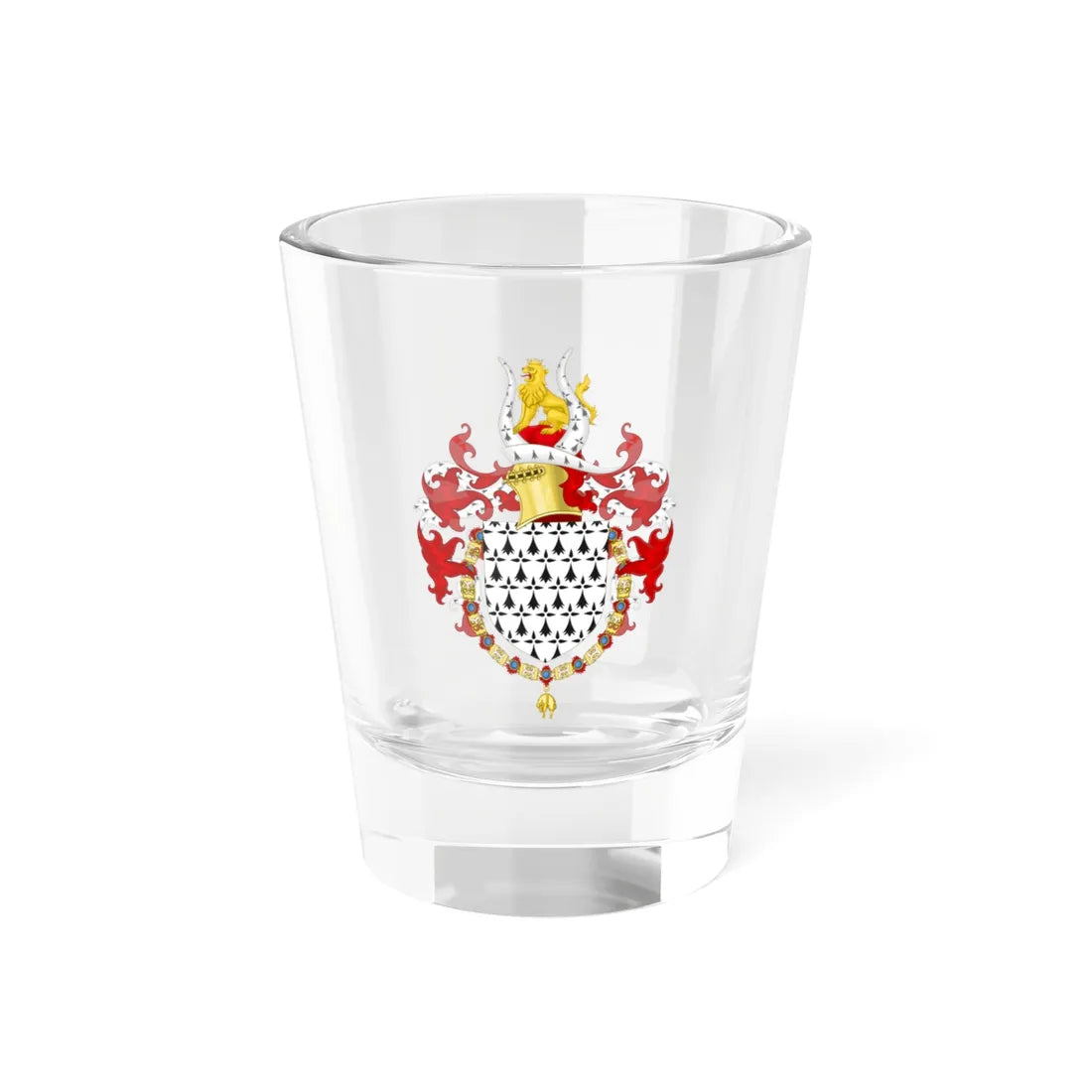 Coat of Arms of John V of Bretagne Order of the Golden Fleece (Netherlands) (Coat of Arms) Shot Glass 1.5oz 1.5oz - Go Mug Yourself