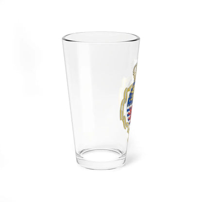 Coat of arms of Joséphine Charlotte of Luxembourg Order of Isabella the Catholic (Luxembourg) (Coat of Arms) Pint Glass 16oz - Go Mug Yourself