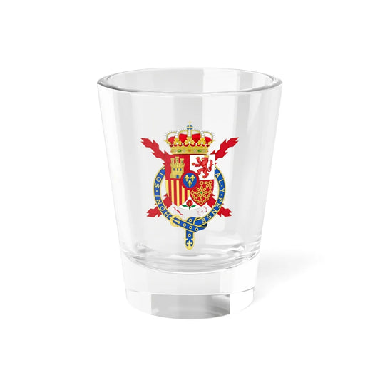 Coat of Arms of Juan Carlos I of Spain Member of the Garter Variant (United Kingdom) (Coat of Arms) Shot Glass 1.5oz 1.5oz - Go Mug Yourself