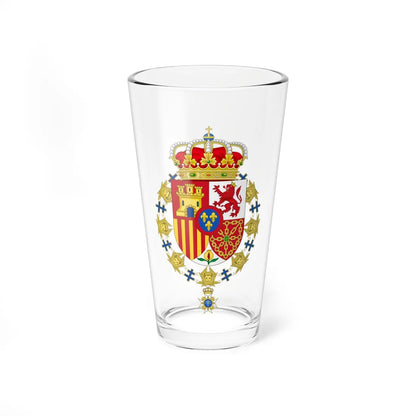 Coat of Arms of Juan Carlos I of Spain Order of the Seraphim (Sweden) (Coat of Arms) Pint Glass 16oz 16oz - Go Mug Yourself