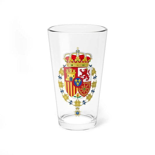 Coat of Arms of Juan Carlos I of Spain Order of the Seraphim (Sweden) (Coat of Arms) Pint Glass 16oz 16oz - Go Mug Yourself