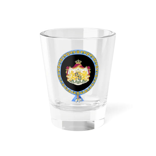 Coat of Arms of Juliana of the Netherlands Order of the Elephant Variant (Denmark) (Coat of Arms) Shot Glass 1.5oz 1.5oz - Go Mug Yourself
